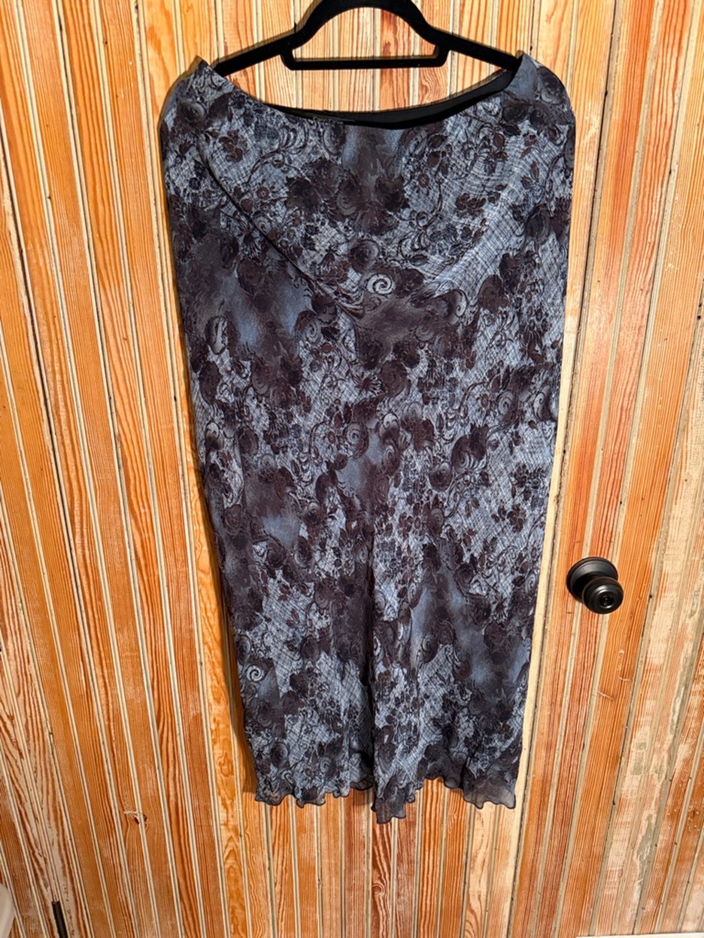 Karen Kane Black Floral Lace Maxi Skirt
